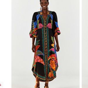 FARM RIO  Black cool leopards dress